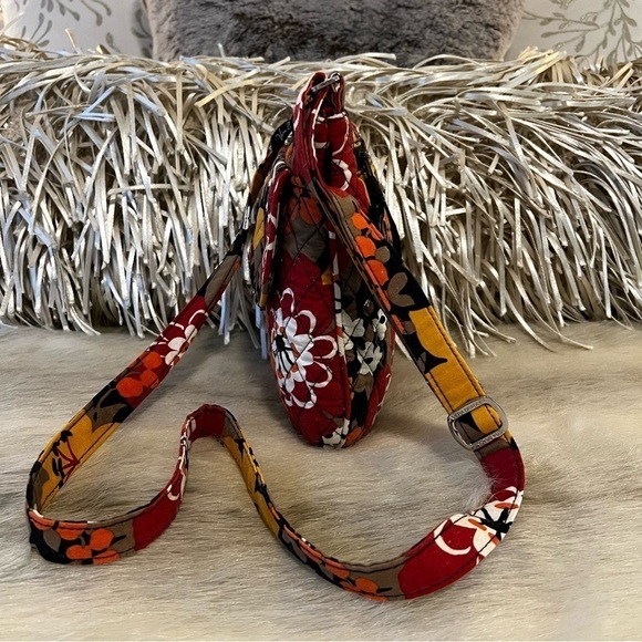 VERA BRADLEY Bittersweet Mini Saddle Bag Crossbody Red Yellow Black Floral 2013 - Picture 8 of 15